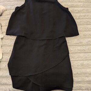 Elegant Black Layered Women's Dress